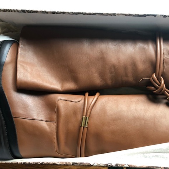NWT ULLA JOHNSON CORNWALL LUG SOLE BOOTS IN COGNAC, EU SIZE 38.5 - Picture 8 of 11